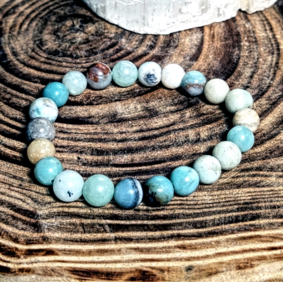 Amazonite Crystal Stone Unisex Handmade Bracelet - Picture 2 of 2
